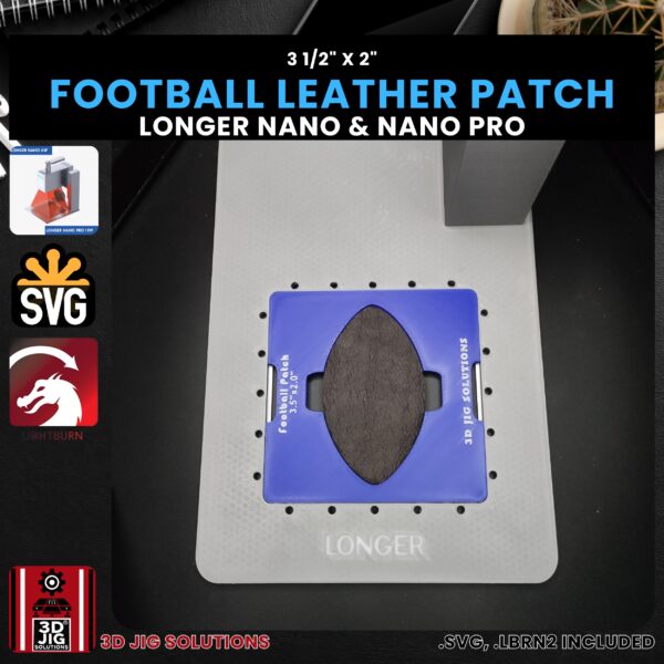Longer Nano Pro Laser Jig for Football Leather Hat Patches - Laserable Leatherette Template - Image 3