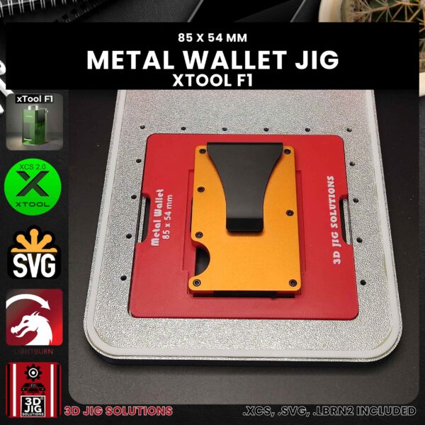 xTool F1 Laser Jig for Metal Wallets - Ridge & RFID Template - Image 3