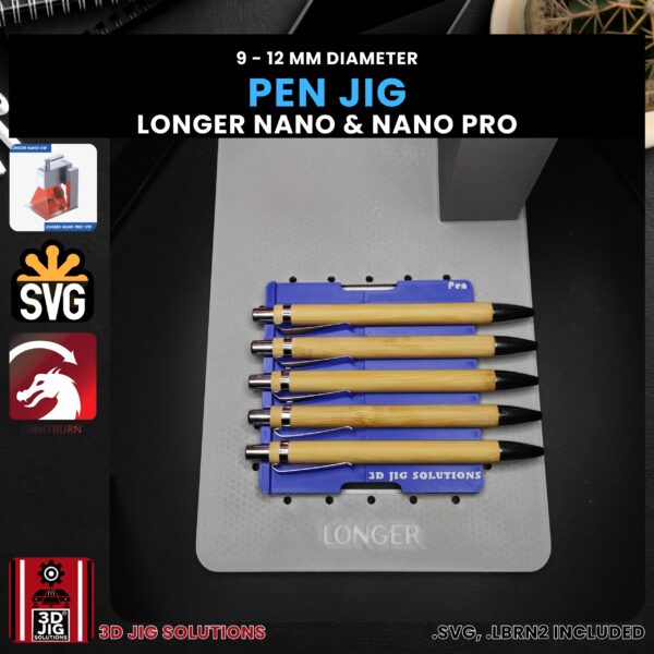 Longer Nano Pro Laser Jig for Pens - Bamboo & Other Laserable Pens Alignment Template - Image 3