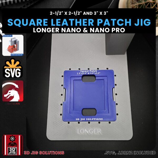 Longer Nano Pro Laser Jig for Square Leather Hat Patches - Laserable Leatherette Template - Image 4