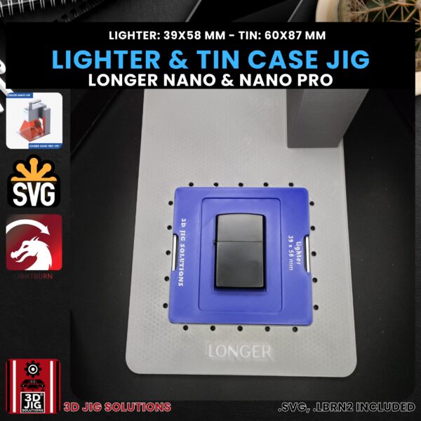Longer Nano Pro Laser Jig for Flip Top Lighters - Zippo & Tin Case Template - Image 2