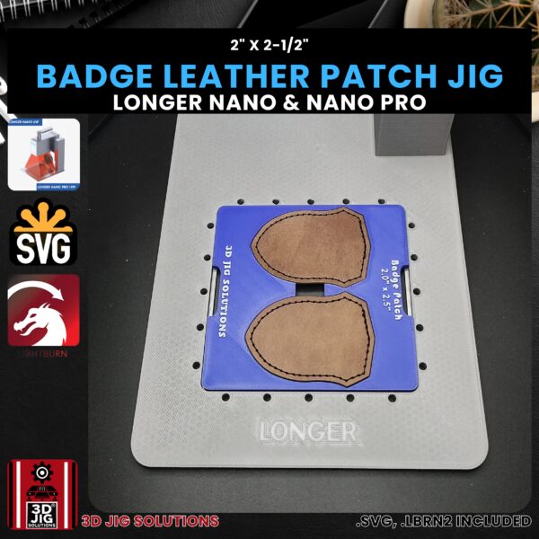 Longer Nano Pro Laser Jig for Badge Leather Hat Patches - Laserable Leatherette Template - Image 3