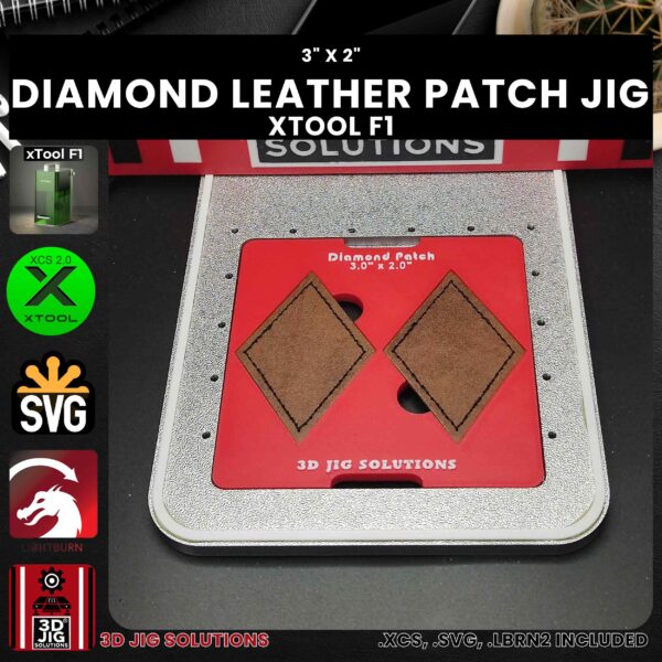 xTool F1 Laser Jig for Diamond Leather Hat Patches - Laserable Leatherette Template - Image 3