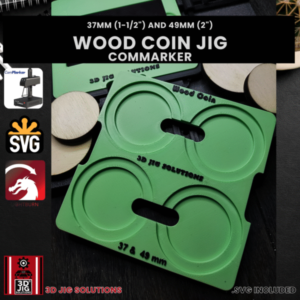 ComMarker Laser Jig for Wood Coins - Challenge Coins & Wood Nickels Template - Image 4