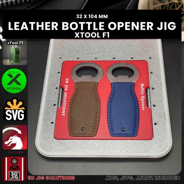 xTool F1 Laser Jig for Bottle Openers - Leather Grip Beer Opener Template - Image 3