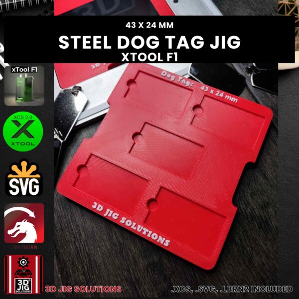 xTool F1 Laser Jig for Dog Tags - Stainless Steel Military Tag Template - Image 5