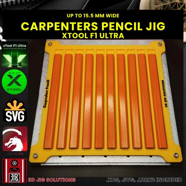 xTool F1 Ultra Laser Jig for Carpenter Pencils - Builder's Pencil Template - Image 3