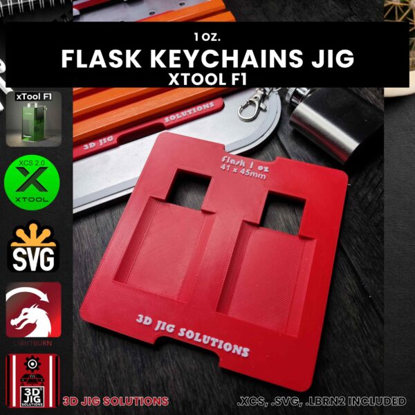 xTool F1 Laser Jig for Flask Keychains - 1 oz. - Image 4