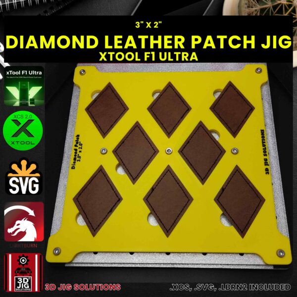 xTool F1 Ultra Laser Jig for Diamond Leather Hat Patches - Laserable Leatherette Template - Image 2