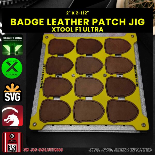 xTool F1 Ultra Laser Jig for Badge Leather Hat Patches - Laserable Leatherette Template - Image 3