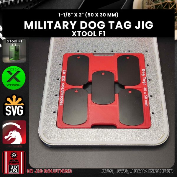 xTool F1 Laser Jig for Military Dog Tags - Metal Tag Template - Image 4