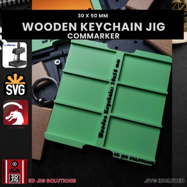 ComMarker Laser Jig for Wood Keychains - Rectangle Bamboo Keyring Template - Image 4