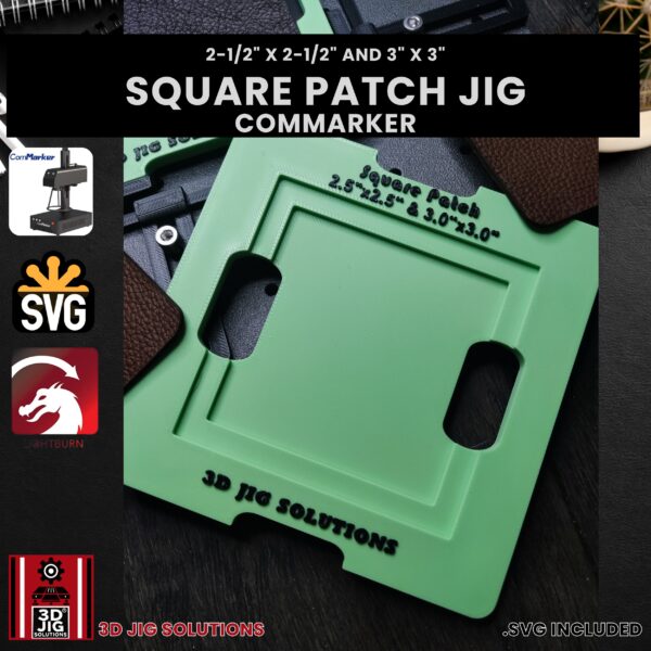 ComMarker Laser Jig for Square Leather Hat Patches - Laserable Leatherette Template - Image 4
