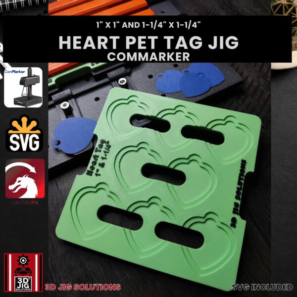 ComMarker Laser Jig for Heart Pet Tags - Metal Heart Shaped Pet ID Tag Template - Image 4