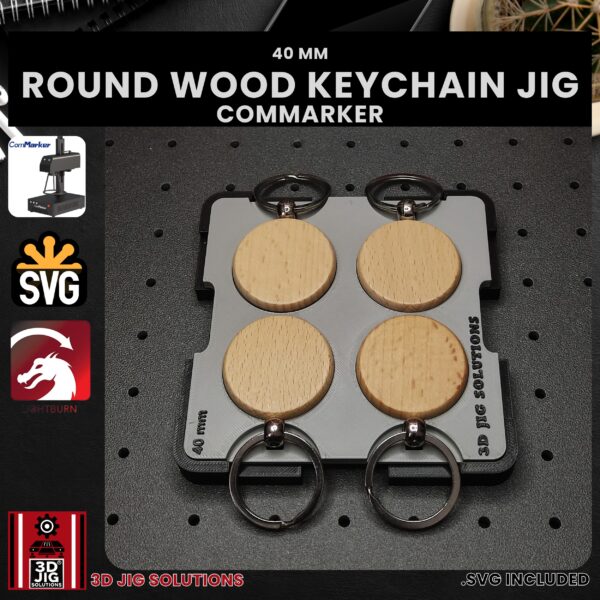 ComMarker Laser Jig for Round Bamboo Keychains - Wood Keychain Template - Image 3