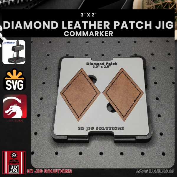 ComMarker Laser Jig for Diamond Leather Hat Patches - Laserable Leatherette Template - Image 3