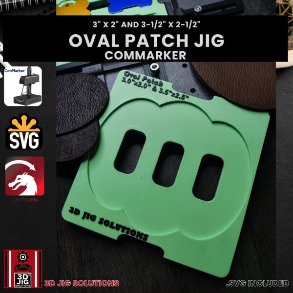ComMarker Laser Jig for Oval Leather Hat Patches - Laserable Leatherette Template - Image 4