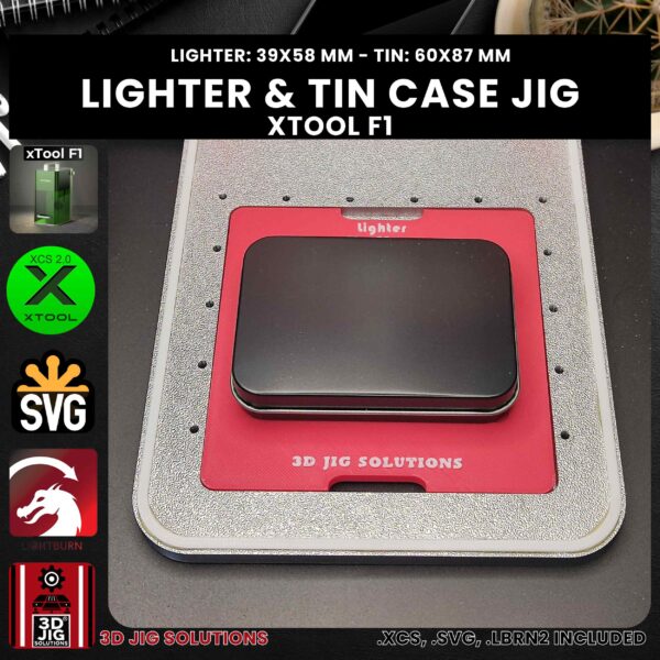 xTool F1 Laser Jig for Flip Top Lighters - Zippo & Tin Case Template - Image 3
