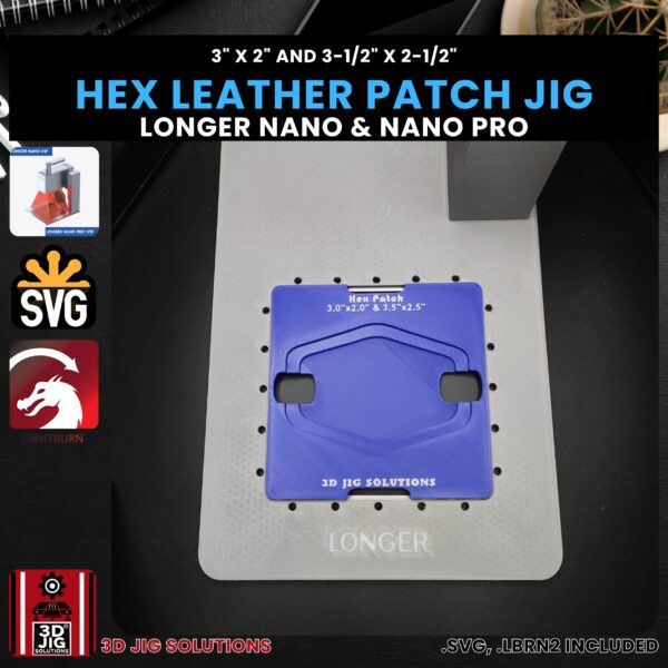 Longer Nano Pro Laser Jig for Hex Leather Hat Patches - Laserable Leatherette Template - Image 4