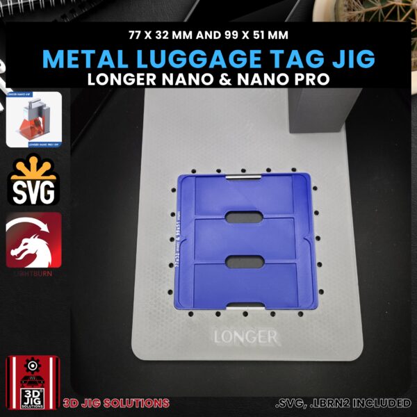 Longer Nano Pro Laser Jig for Metal Luggage Tags - Anodized Aluminum Tag Template - Image 4