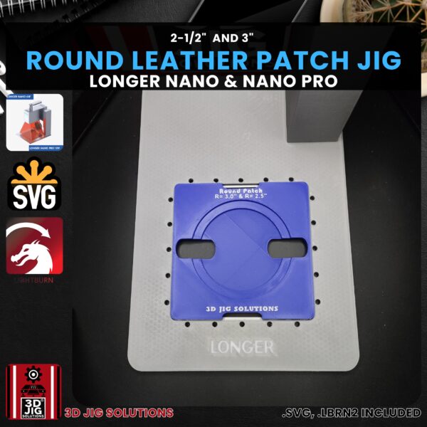 Longer Nano Pro Laser Jig for Round Leather Hat Patches - Laserable Leatherette Template - Image 4