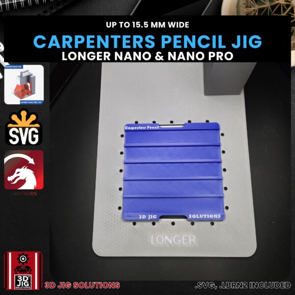 Longer Nano Pro Laser Jig for Carpenter's Pencils - Builder's Pencil Template - Image 4