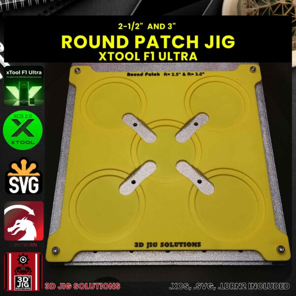 xTool F1 Ultra Laser Jig for Round Leather Hat Patches - Laserable Leatherette Template - Image 4