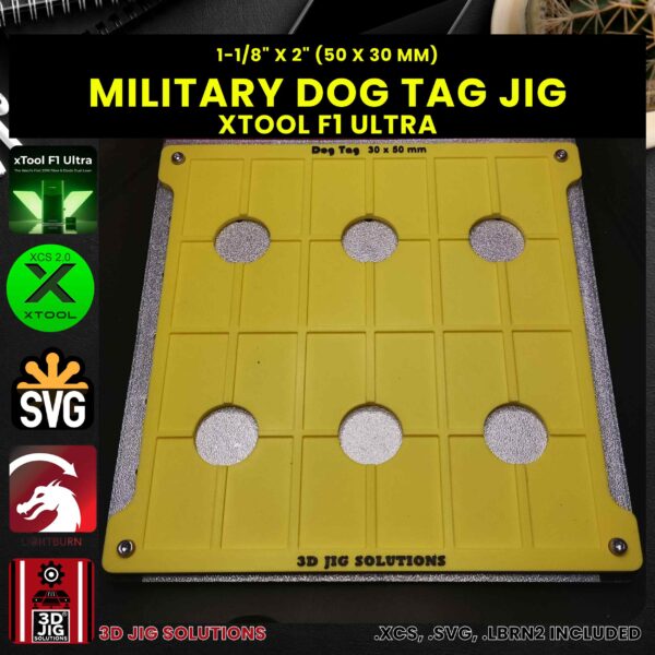 xTool F1 Ultra Laser Jig for Military Dog Tags - Metal Tag Template - Image 4