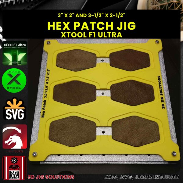 xTool F1 Ultra Laser Jig for Hex Leather Hat Patches - Laserable Leatherette Template - Image 3
