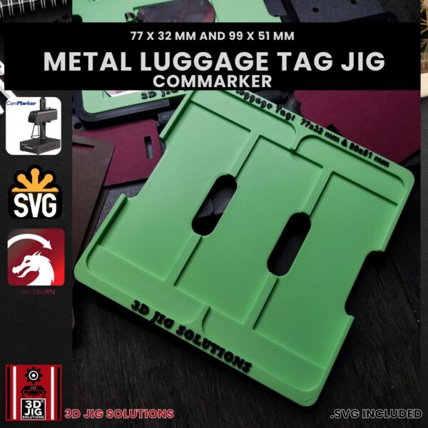 ComMarker Laser Jig for Metal Luggage Tags - Anodized Aluminum Tag Template - Image 4