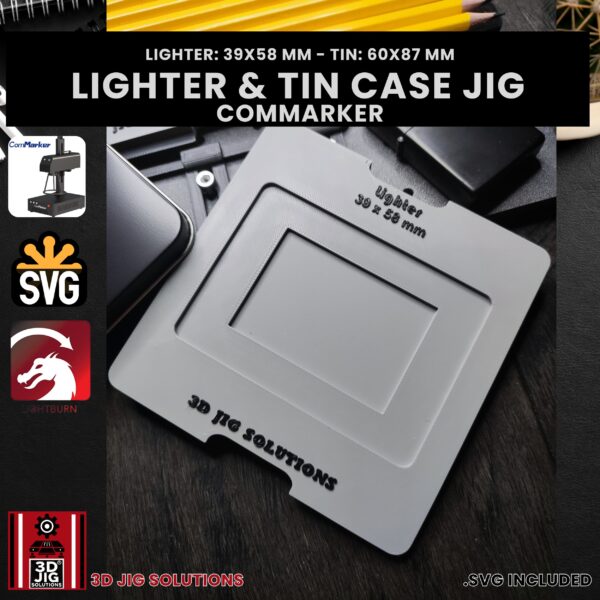 ComMarker Laser Jig for Flip Top Lighters - Zippo Lighter & Tin Case Template - Image 4