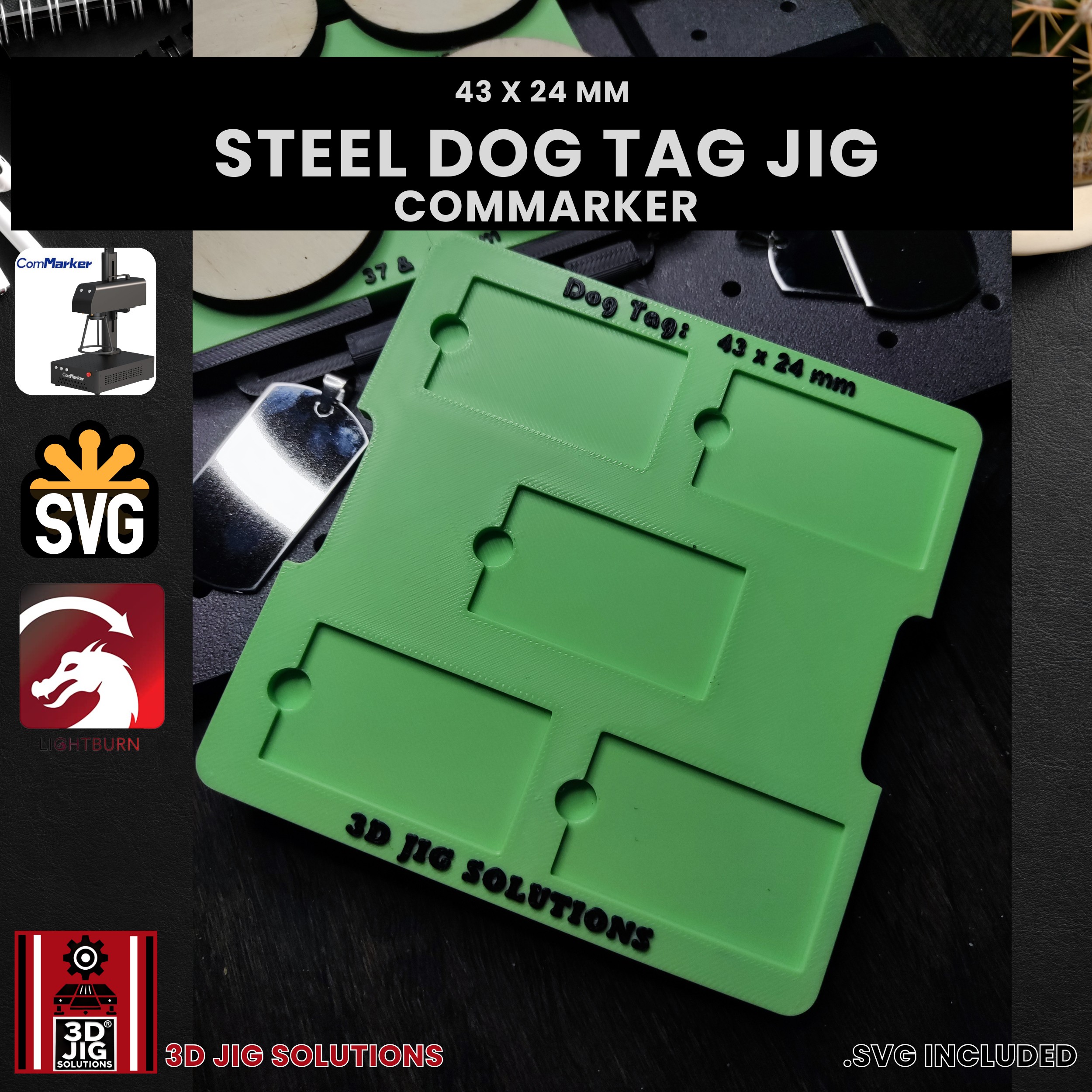 ComMarker Laser Jig for Stainless Steel Dog Tags - Metal Military Tag Template - Image 4