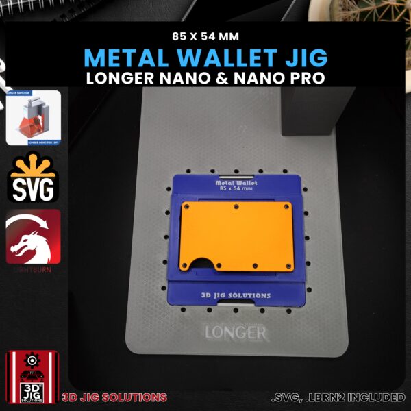Longer Nano Pro Laser Jig for Metal Wallets - Ridge & RFID Wallet Template - Image 2