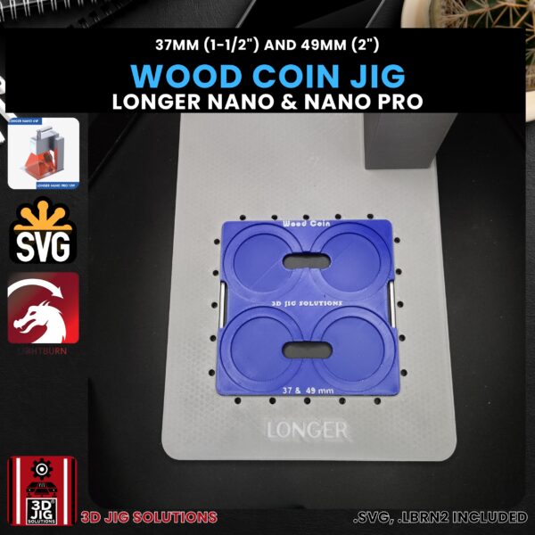 Longer Nano Pro Laser Jig for Wood Coins & Challenge Coins - Image 4