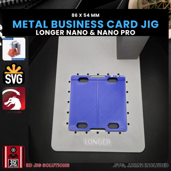 Longer Nano Pro Laser Jig for Metal Business Cards - Anodized Aluminum Card Template - Image 4