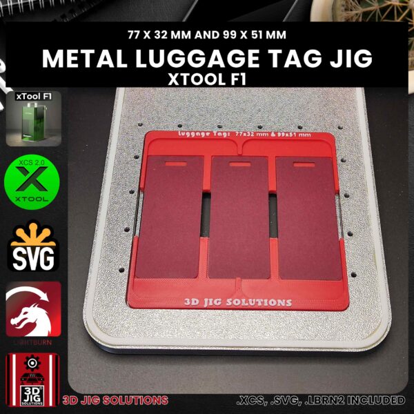 xTool F1 Laser Jig for Metal Luggage Tags - Aluminum Tags Template - Image 8