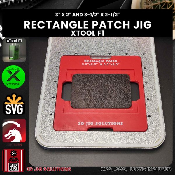 xTool F1 Laser Jig for Rectangle Leather Hat Patches - Laserable Leatherette Template - Image 3
