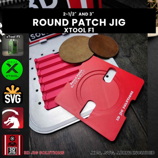 xTool F1 Laser Jig for Round Leather Hat Patches - Laserable Leatherette Template - Image 4