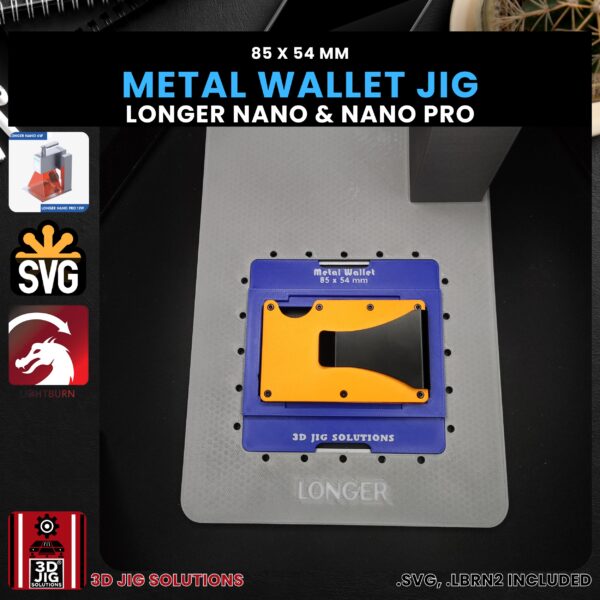 Longer Nano Pro Laser Jig for Metal Wallets - Ridge & RFID Wallet Template - Image 3