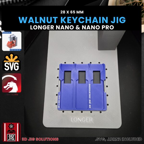 Longer Nano Pro Laser Jig for Walnut Keychains - Rectangle Wood Keychain Template - Image 4