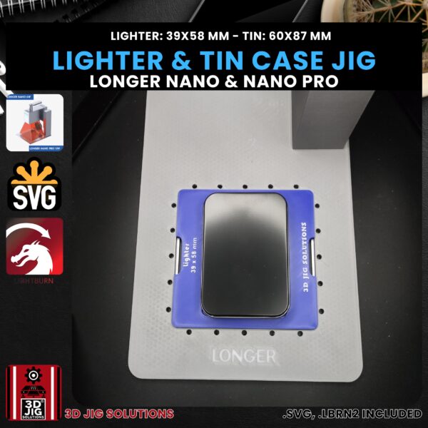 Longer Nano Pro Laser Jig for Flip Top Lighters - Zippo & Tin Case Template - Image 3