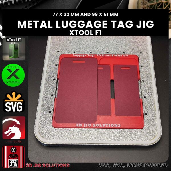 xTool F1 Laser Jig for Metal Luggage Tags - Aluminum Tags Template - Image 9