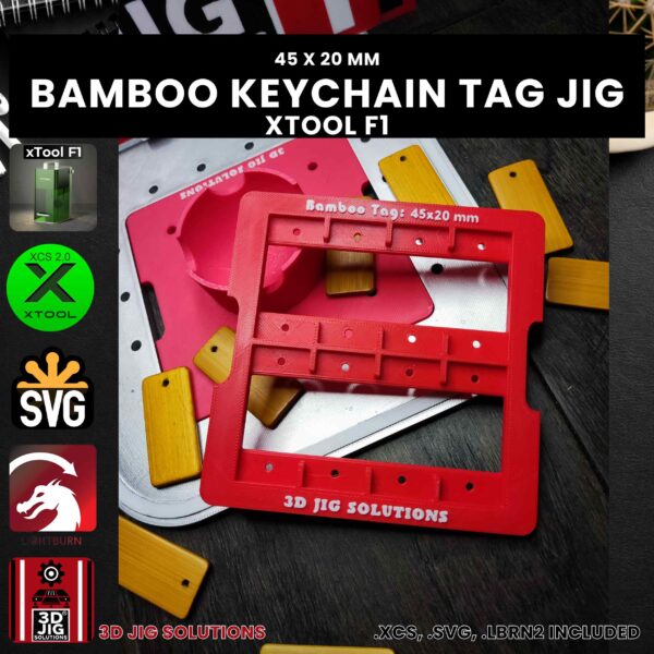 xTool F1 Laser Jig for Bamboo Keychain Tags - Wood Name Plates & Bamboo Snacks Template - Image 4