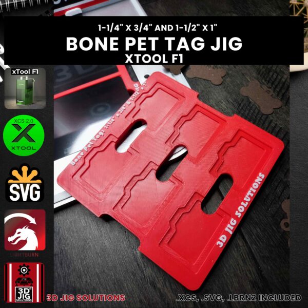 xTool F1 Laser Jig for Bone Pet Tags - Metal Bone Shaped ID Tag Template - Image 4