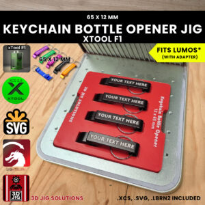 Laser jig for xTool F1 keychain bottle openers
