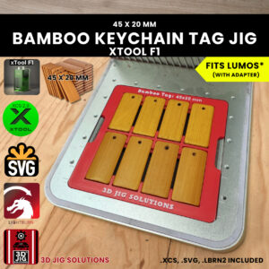 xTool F1 bamboo keychain tag laser jig