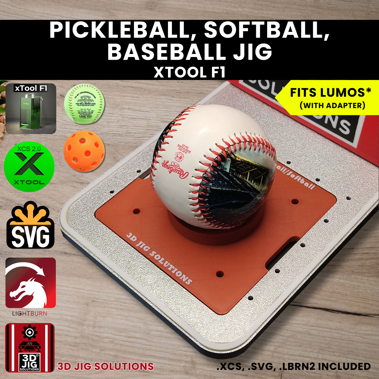 xTool F1 baseball laser jig