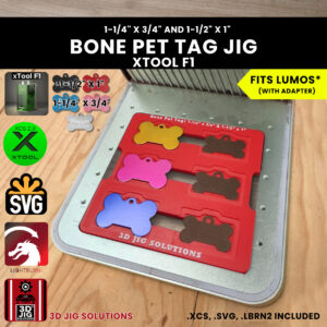 xTool F1 bone pet tag laser jig