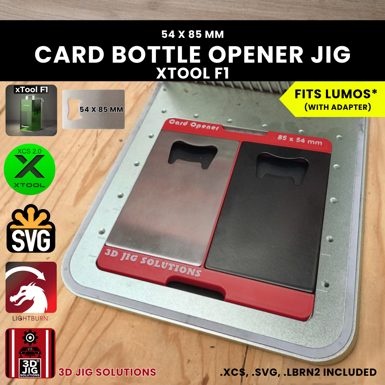 xTool F1 metal card bottle opener laser jig
