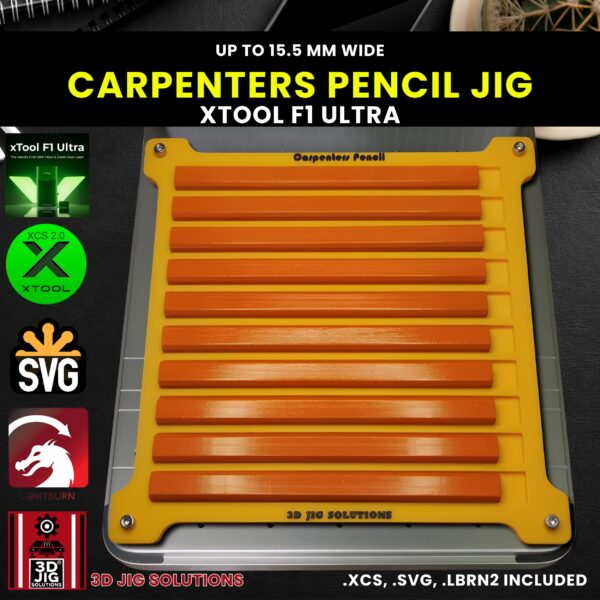 xTool F1 Ultra Laser Jig for Carpenter Pencils - Builder's Pencil Template - Image 2